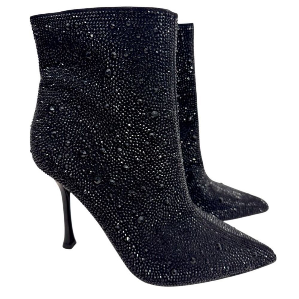 INC Boots Size 5 Black‎ Womens Dressy High Heel Pointed Toe Rhinestones NEW